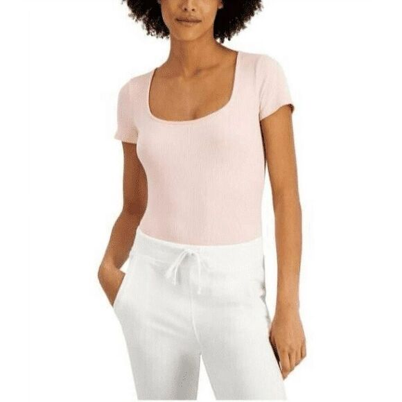 JENNI Ribber square Neck Bodysuit Two-piece set Grey and peach, size XXL - Picture 3 of 8